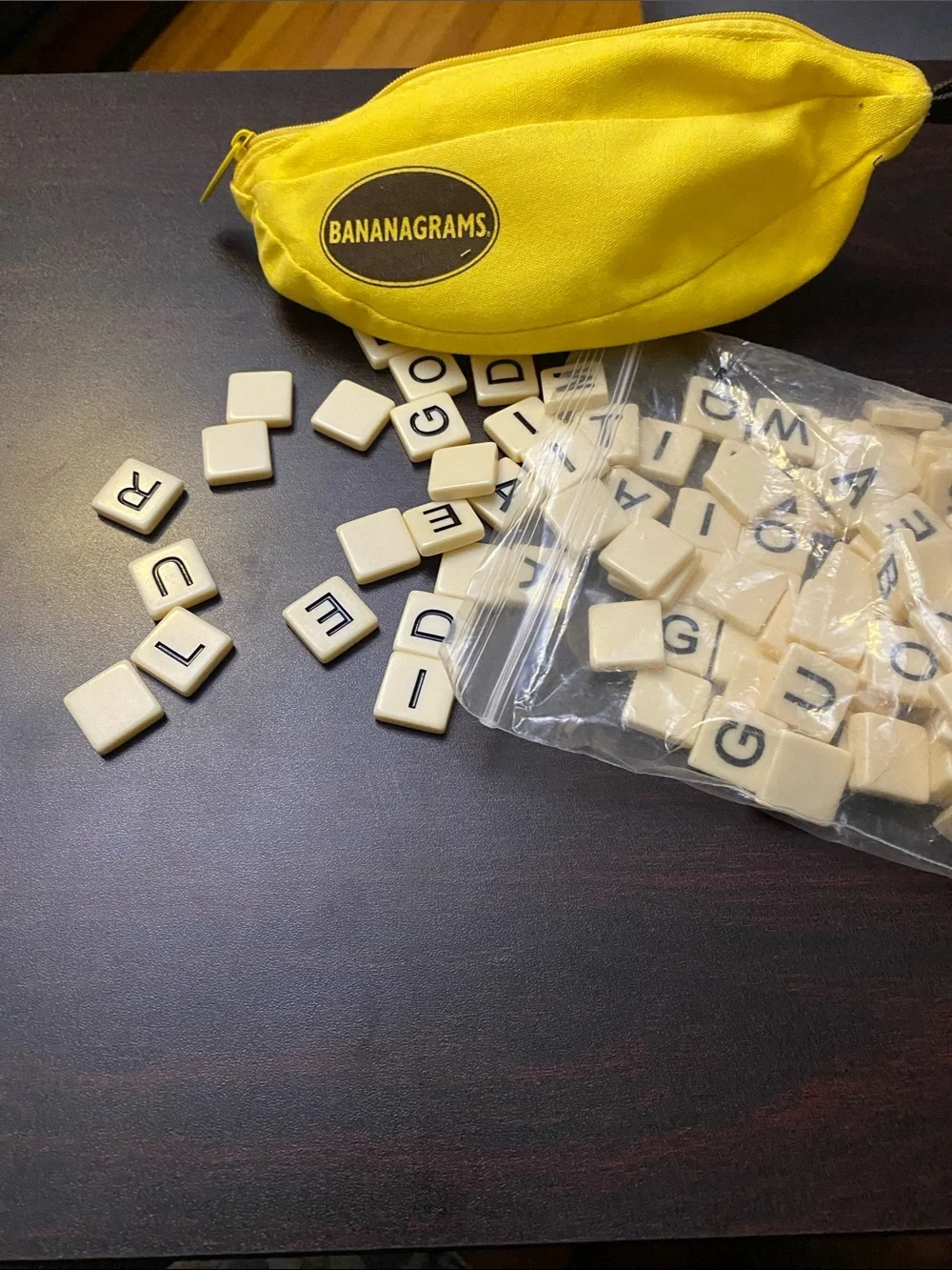 Banana grams words tiles game, fun game